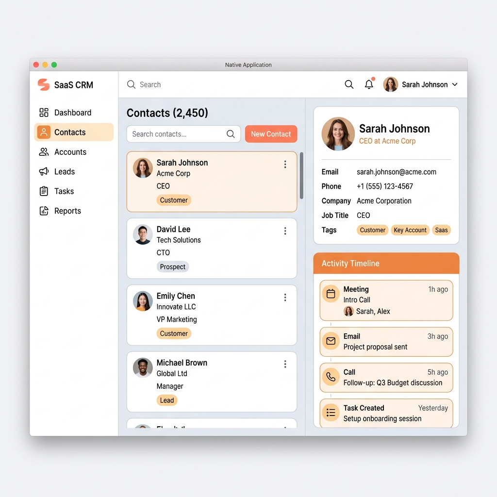 Tenet Work Contacts View
